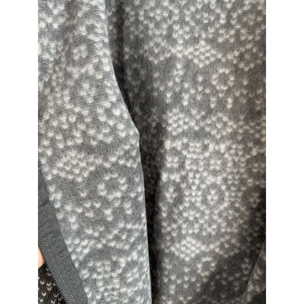 Stan Herman Fleece Jacket Women's Large Geometric‎ Gray Zip Up Mock Neck Casual - Image 12