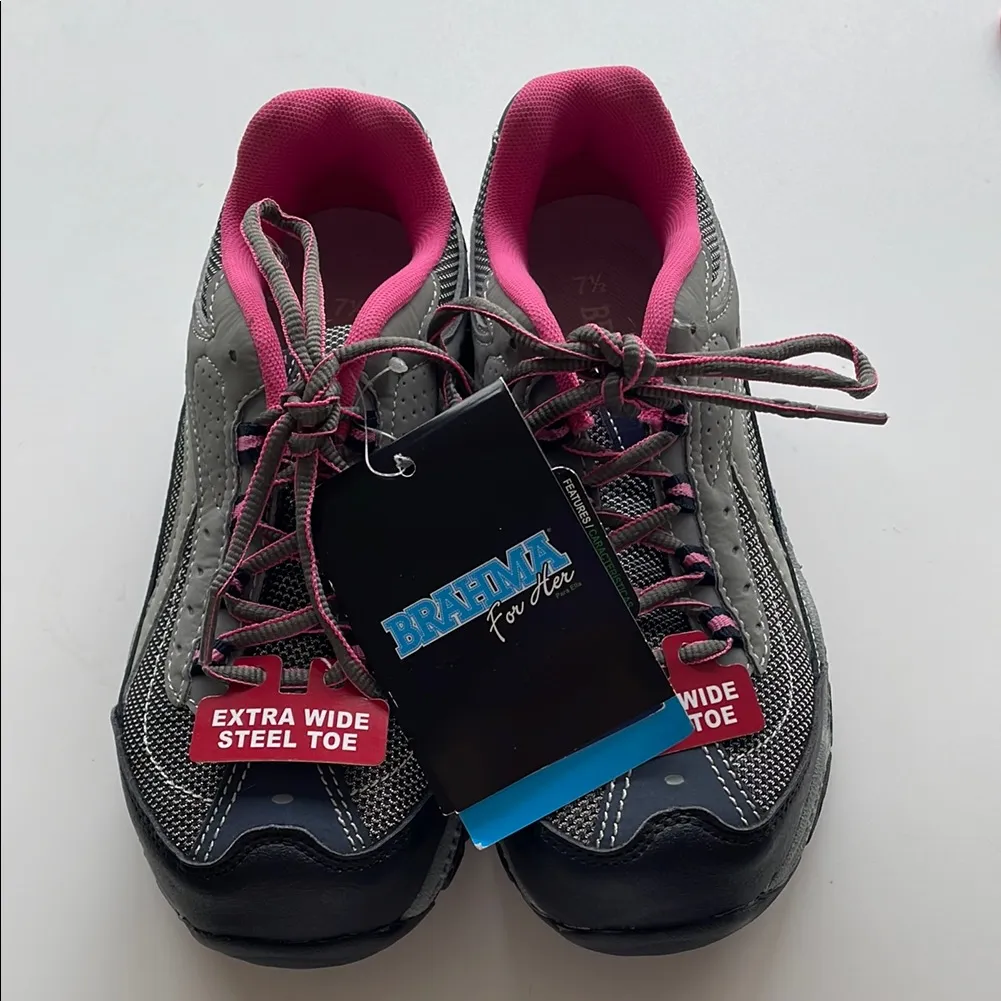 Brahma Sarah Steel Toe Shoes 7.5 NEW Pink - Image 2