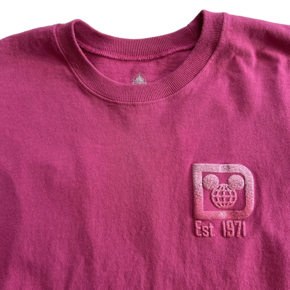 XL Authentic Disney Magenta puffy ombré sparkly long sleeve Spirit Jersey - Image 8