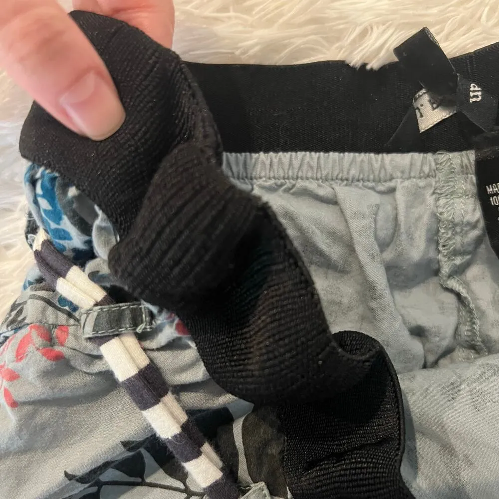 J Peterman Palazzo Pants Women's Large XL Joggers Boho Hawaiian Tropical Floral Blue - Image 5