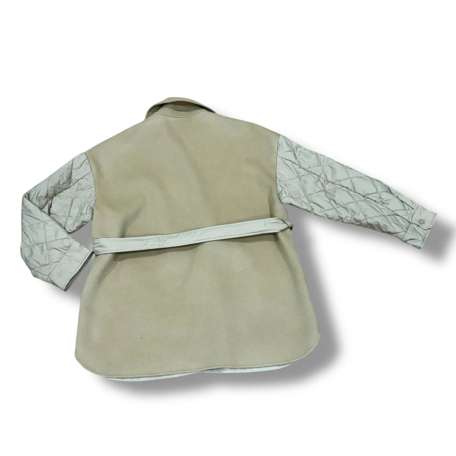 NWT Max Mara Weekend Size 12 Tan Wool Mixed Media Quilted Paprica Jacket $1025 - Image 12