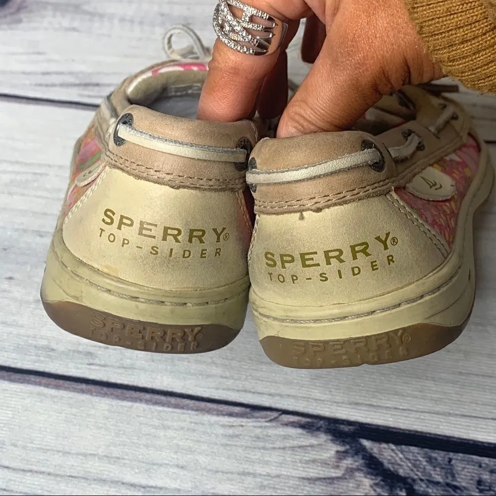 Sperry Top Sider Womens 6.5 Pink/Yellow Floral - Image 5