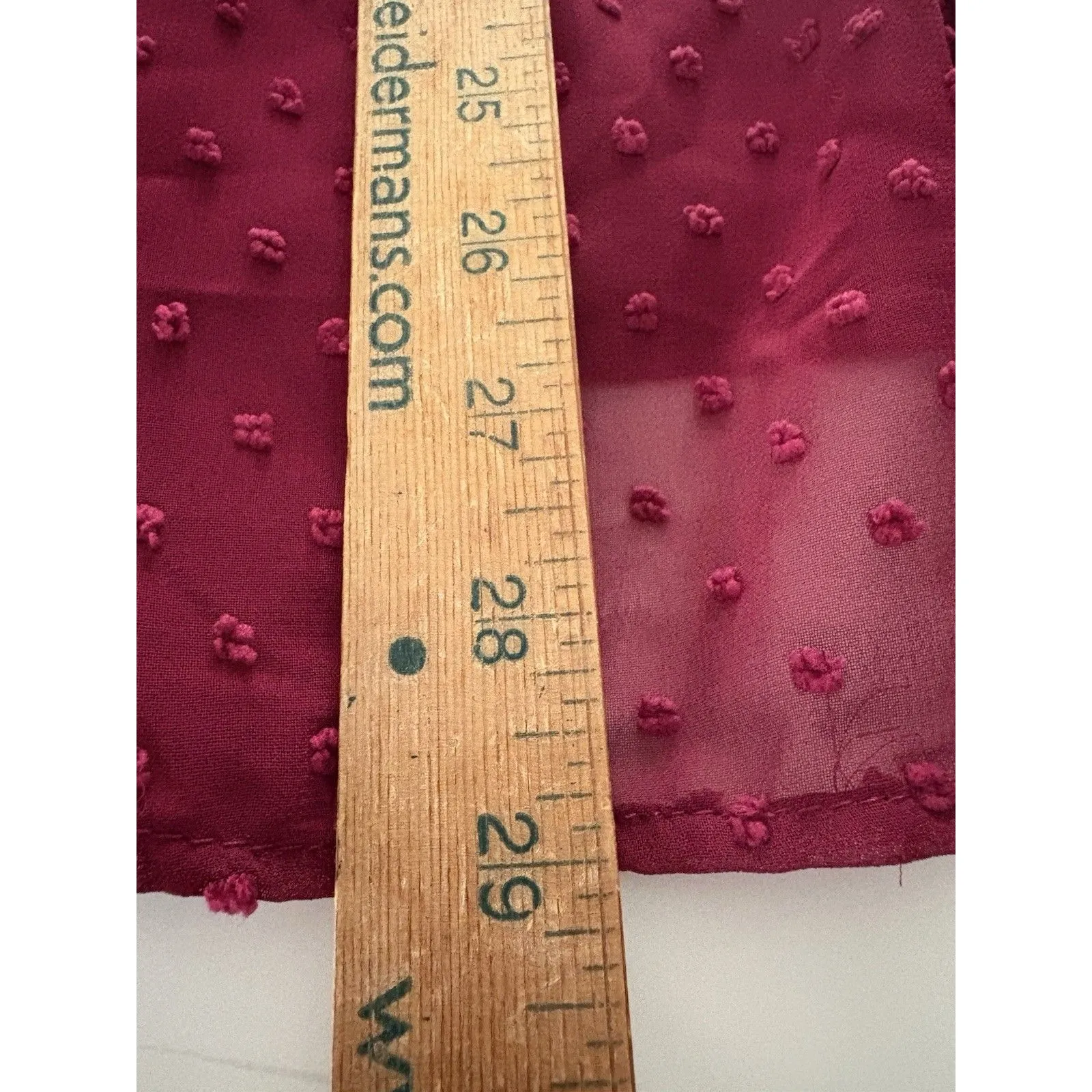 Trixxi Dress Size Large Burgundy Swiss Dot Tiered Puff Sleeve Cute Goth Babydoll - Image 8