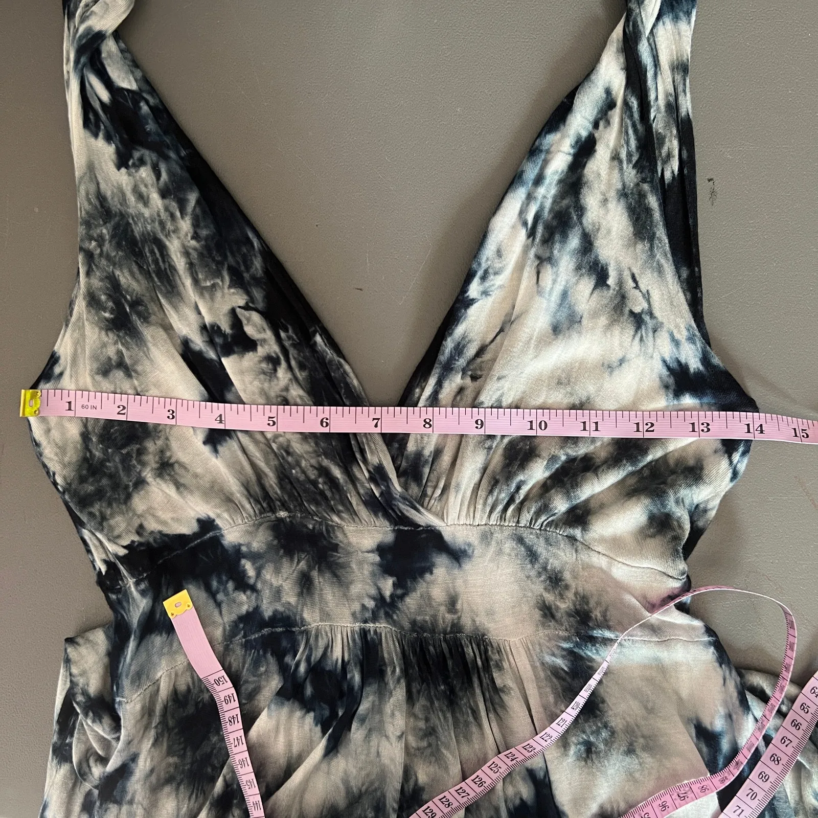 Romeo & Juliet Couture Tie-Dye Blue Sleeveless Maxi Dress Size Small - Image 15