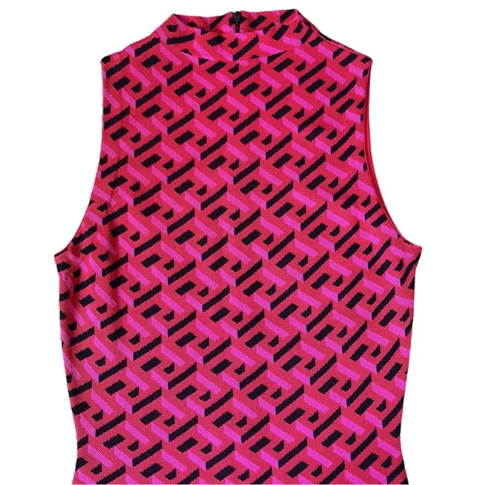 Like New VERSACE La Greca Jacquard Mini Dress
Parade Red Sz. XS Retail $1895.00 - Image 8