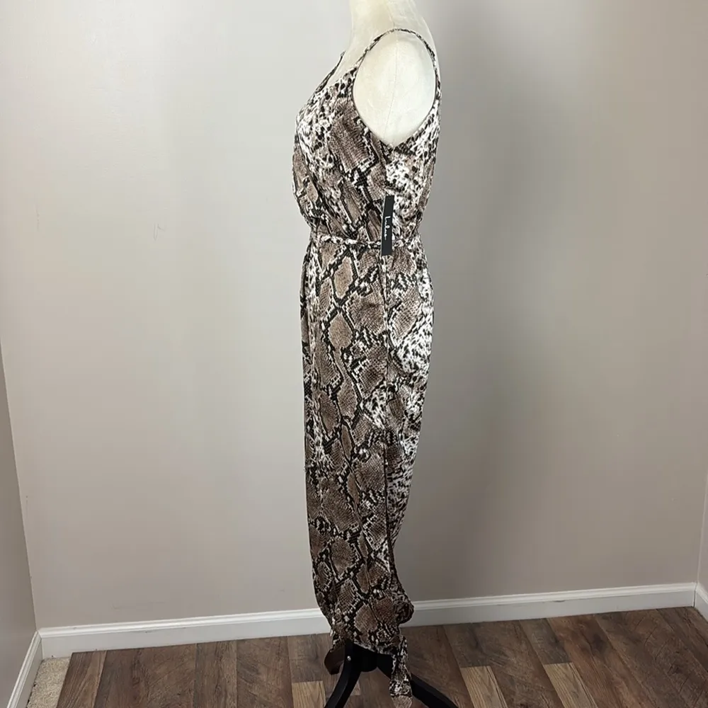 Lulus Jasper Beige Snake Print Surplice Jumpsuit Size M - Image 9