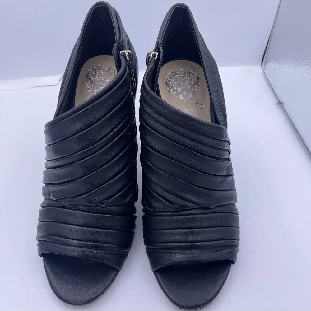 Anara ankle peep toe black booties women Size 8 1/2 - Image 5