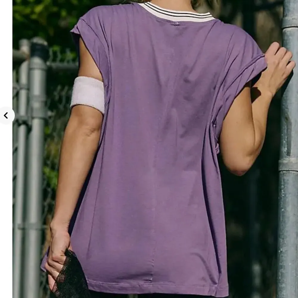 #5 NWT Free People Don't Sweat It Oversized Tee in Violet - Image 2