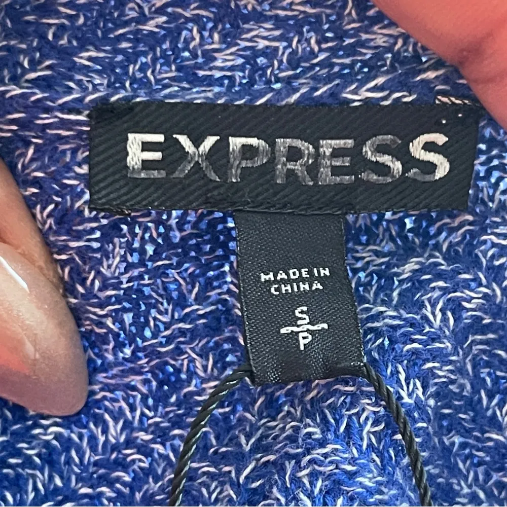 EXPRESS | Blue Deep V-Neck Sweater Sz S - Image 7