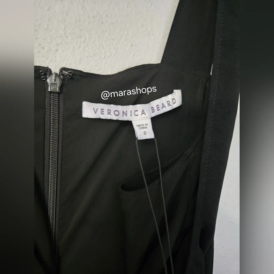 Veronica Beard Gloria Fluted Stretch-crepe Midi Black Dress - Image 5