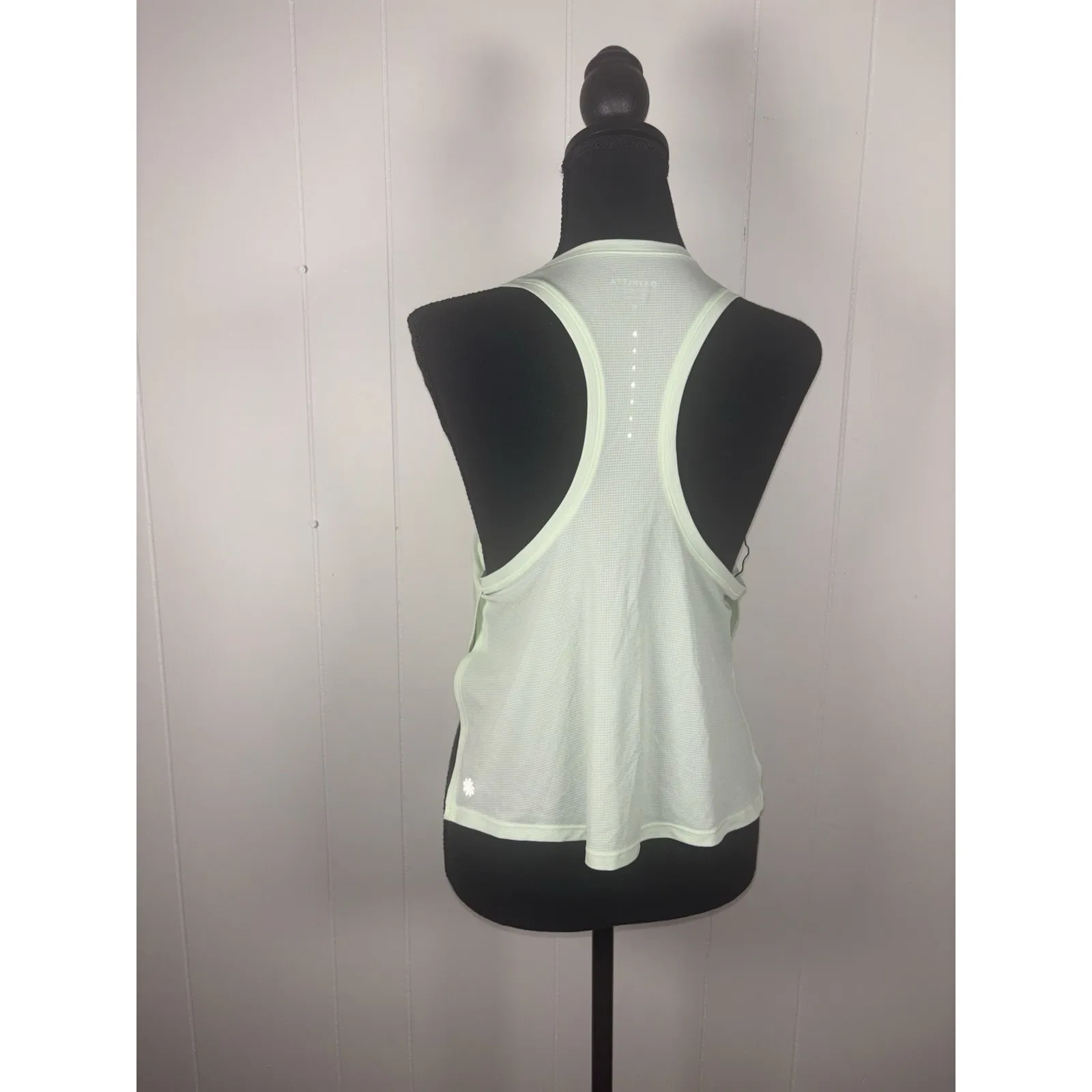 athleta grid knit top yellow medium‎ side slits reflective - Image 3