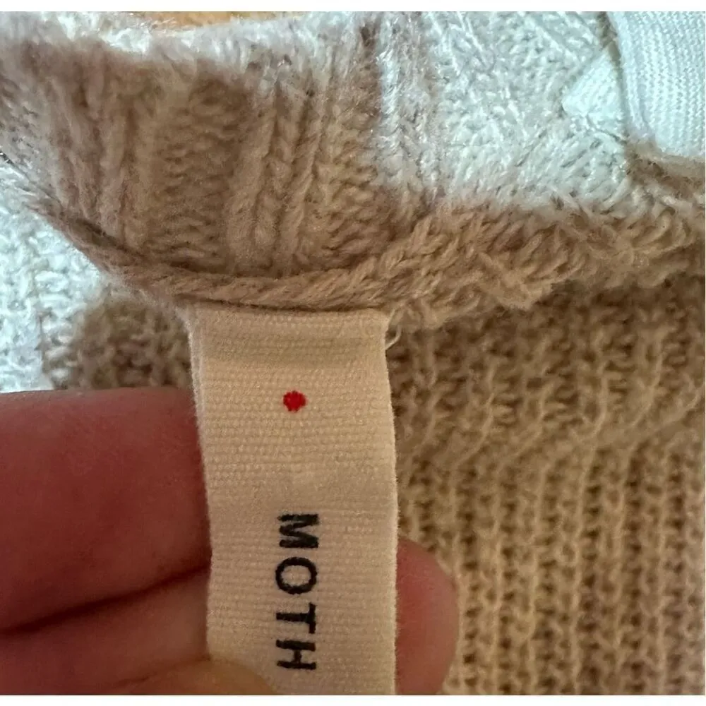 Anthropologie Moth Side Split Tunic Pasadena Sweater dress cashmere blend oatmea - Image 5