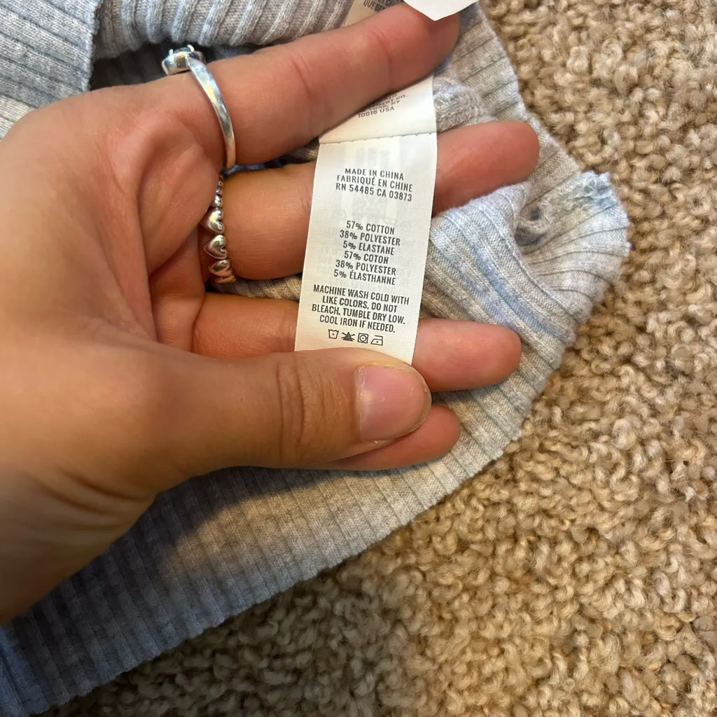 Aerie Heather Gray Ribbed Tank Top Size Small - Image 4