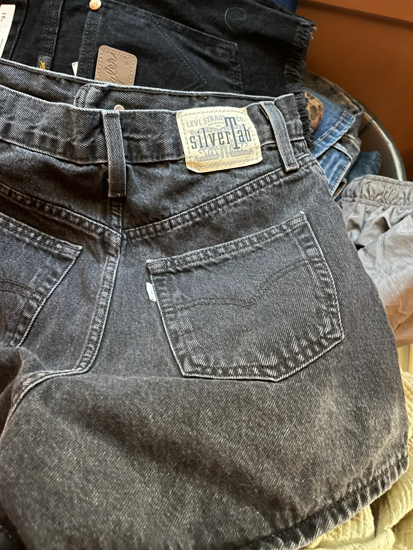 Levi's  black silver tab jean shorts  size 26 These are the modern silver tabs collection  high rise  - Image 5