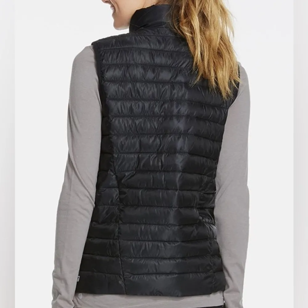 Fabletics L //  Fenway Black Gray White Windproof Zip Up Insulated Puffer Vest - Image 2