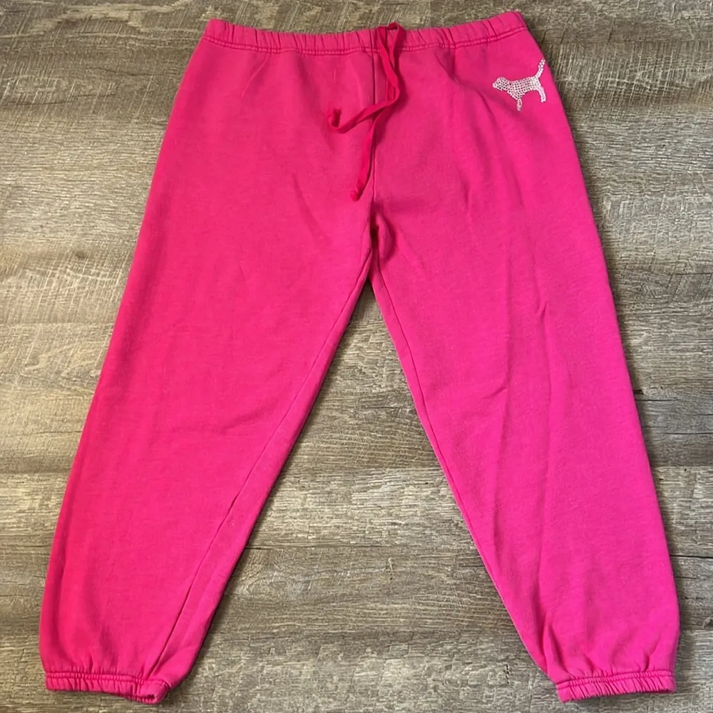 Vintage Pink Victoria’s Secret Jeweled Pink Sweat Pants Size M - Image 9