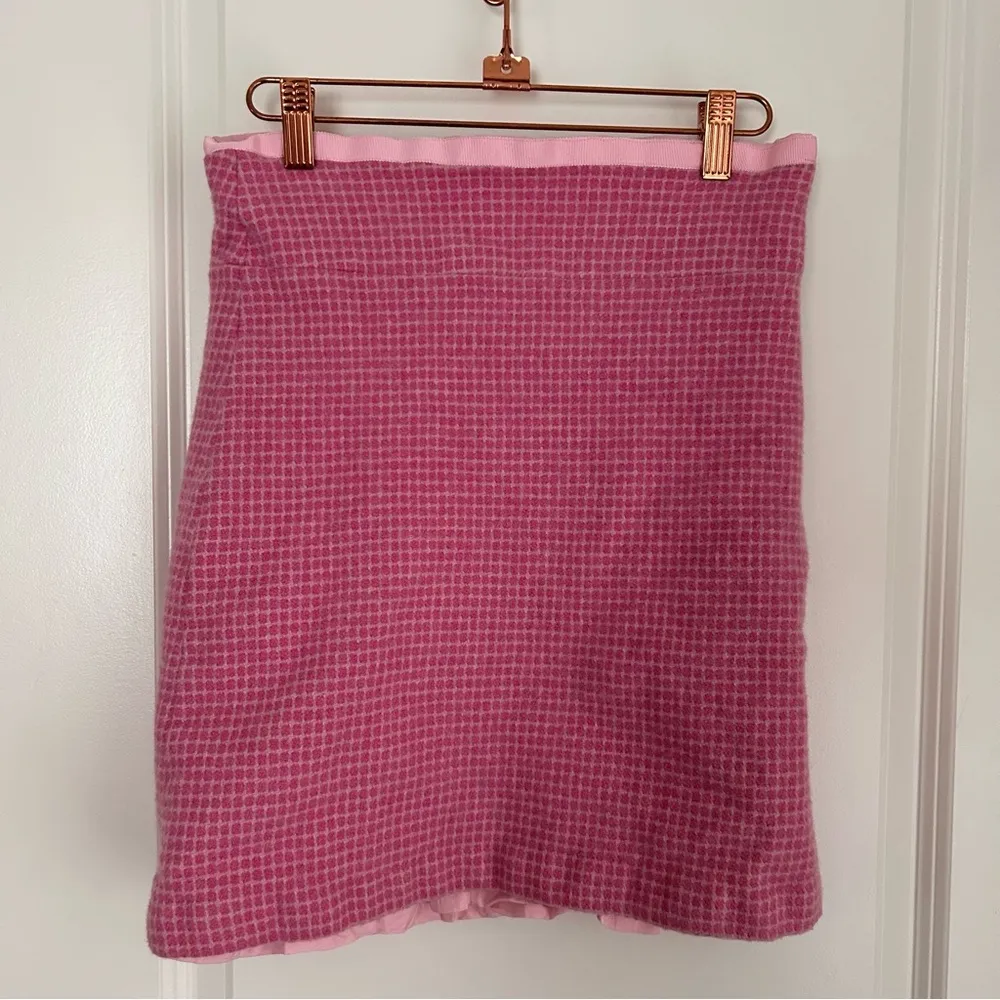 Tibi vintage wool pink checkered mini skirt - Image 2