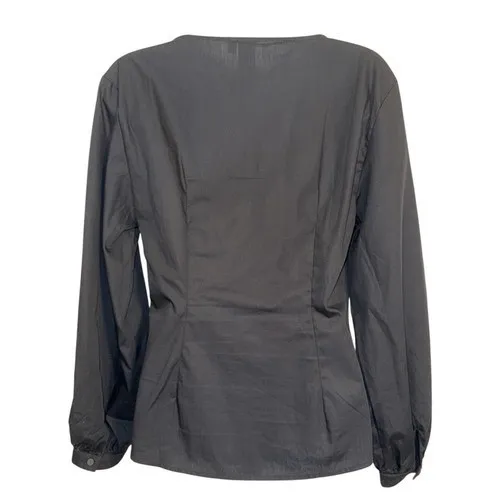 GUEST EDITOR Jet ‎ Black Corset Style Long Sleeve Blouse EUC Size Small - Image 4