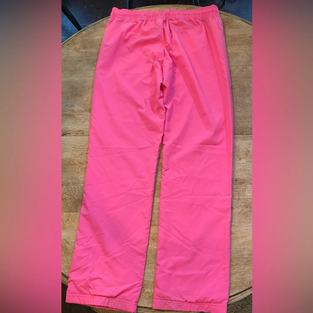 Hollister Size Medium‎ Hot Pink 100% Poly Lined Graphic Athletic Pants - Image 4
