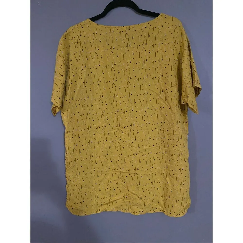 Misslook Mustard Yellow Shooting Star Top Size Large - Image 2