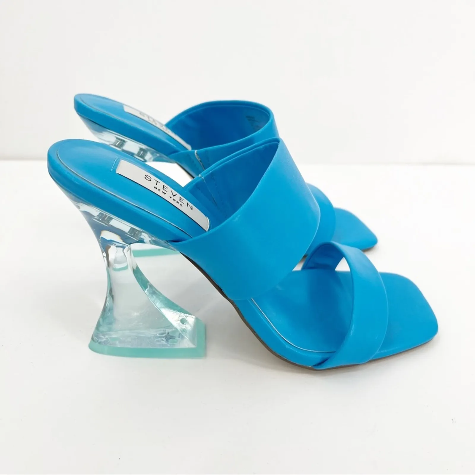 NWT STEVEN New York Brinne Lucite Heeled‎ Sandal 7 Light Blue - Image 2