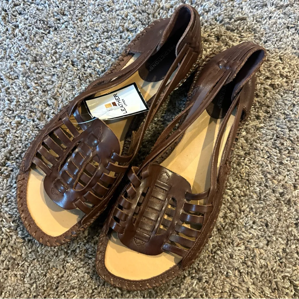 Predictions Brown  Woven Huarache Style Sandals, Women’s Size 8.5  Brazil - Image 2
