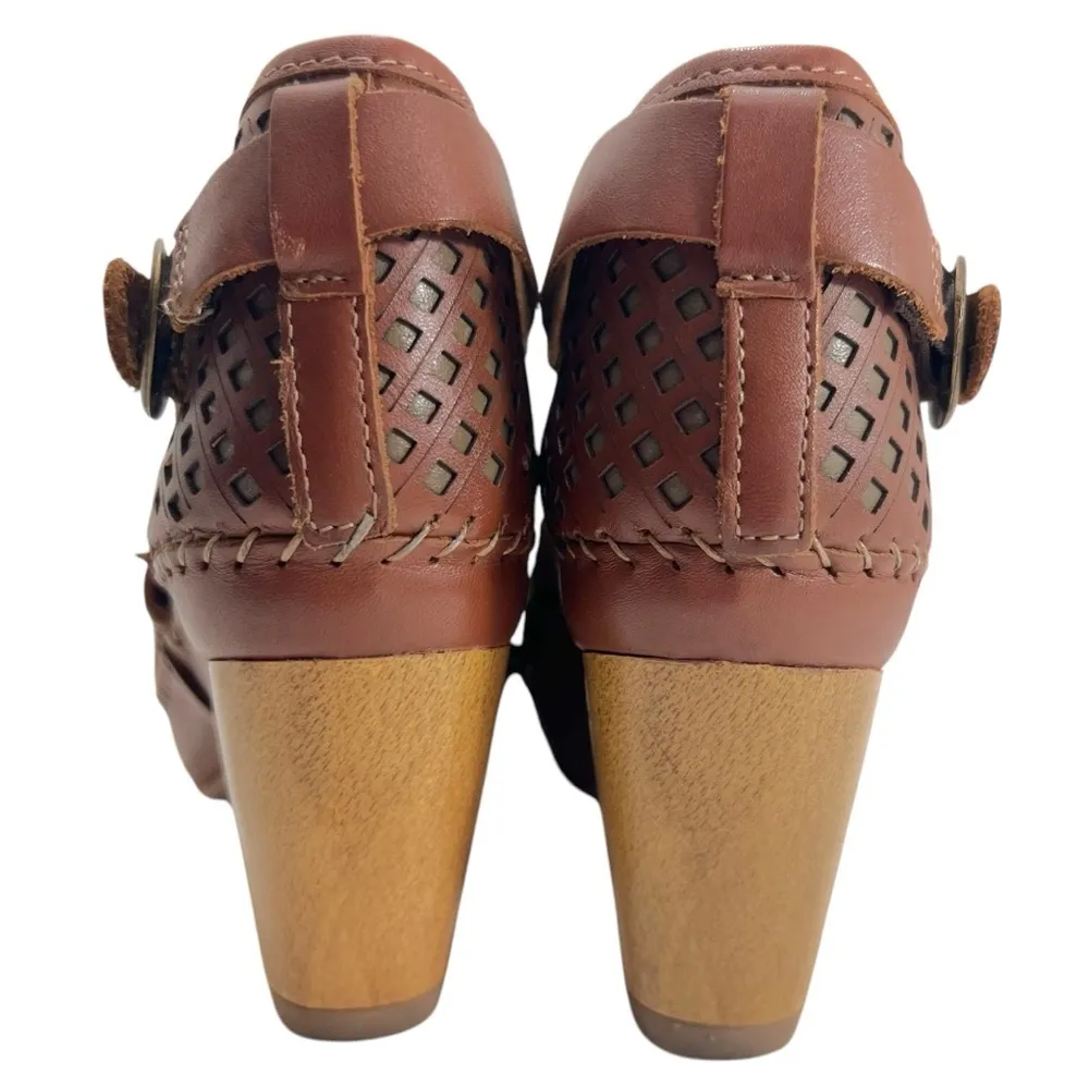 Lobo Solo Made in Mexico Cognac Platform Booties Brown Size 7.5 - Image 9