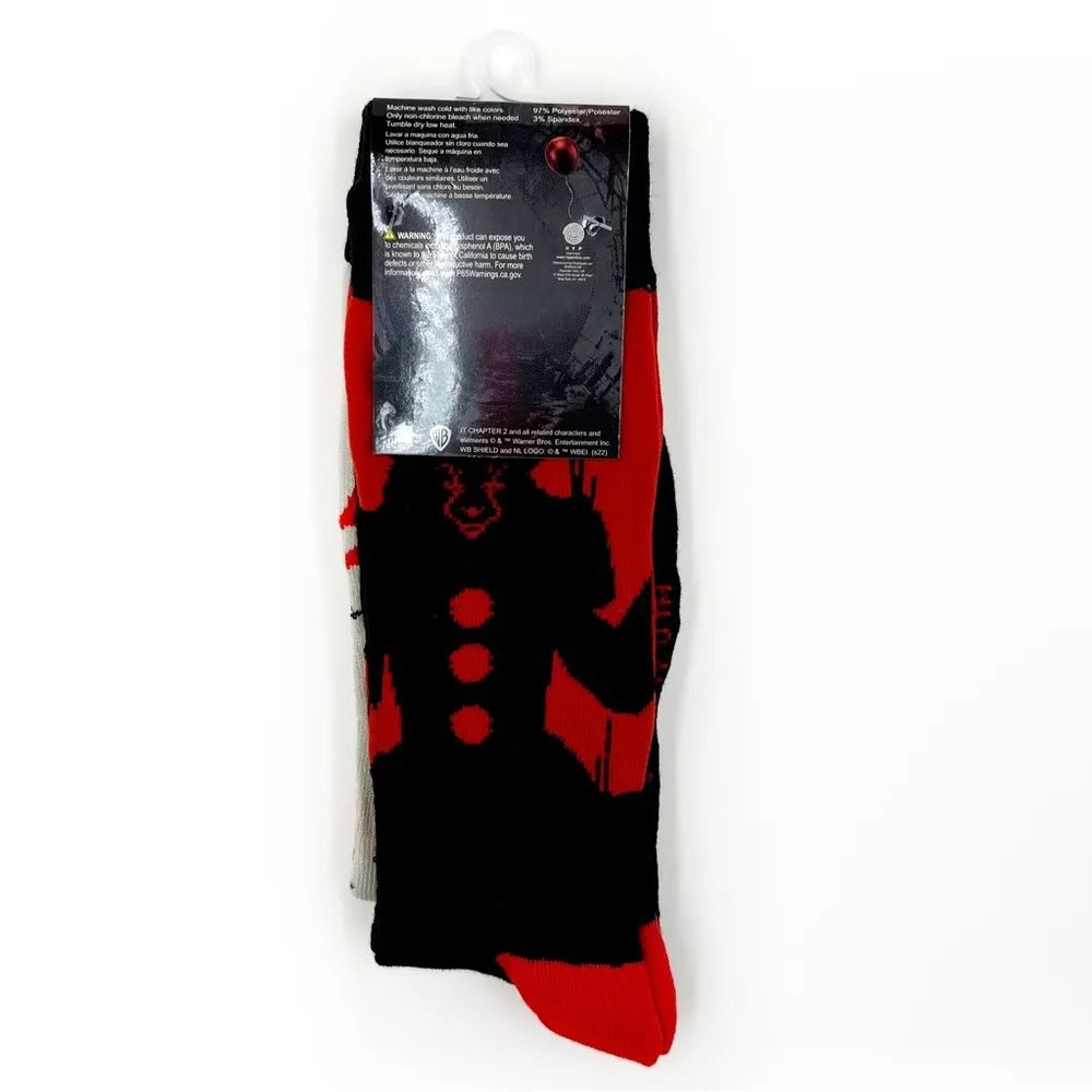 It Pennywise the Clown Crew Socks Mens Womens Horror Movie Halloween Fun Gift Tan - Image 5