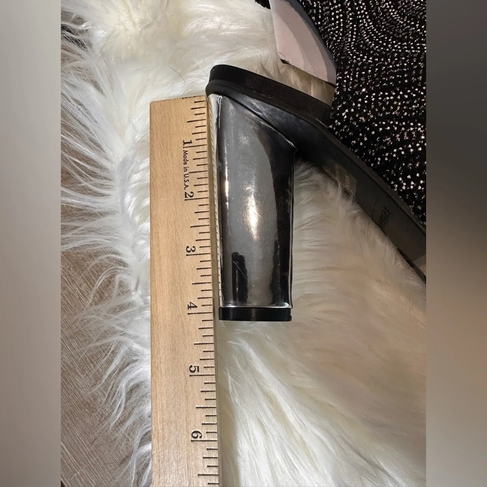 New: Bamboo Bling peep toe block heel boots - Image 7