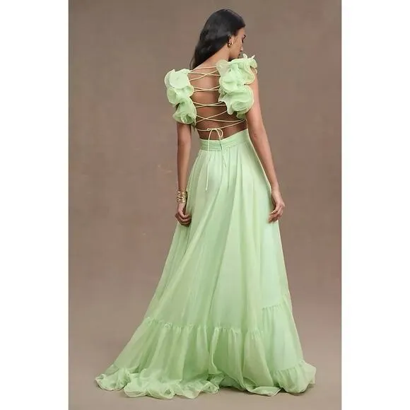 NWT Mac Duggal Light Green Maxi Dress Size 2 - Image 2