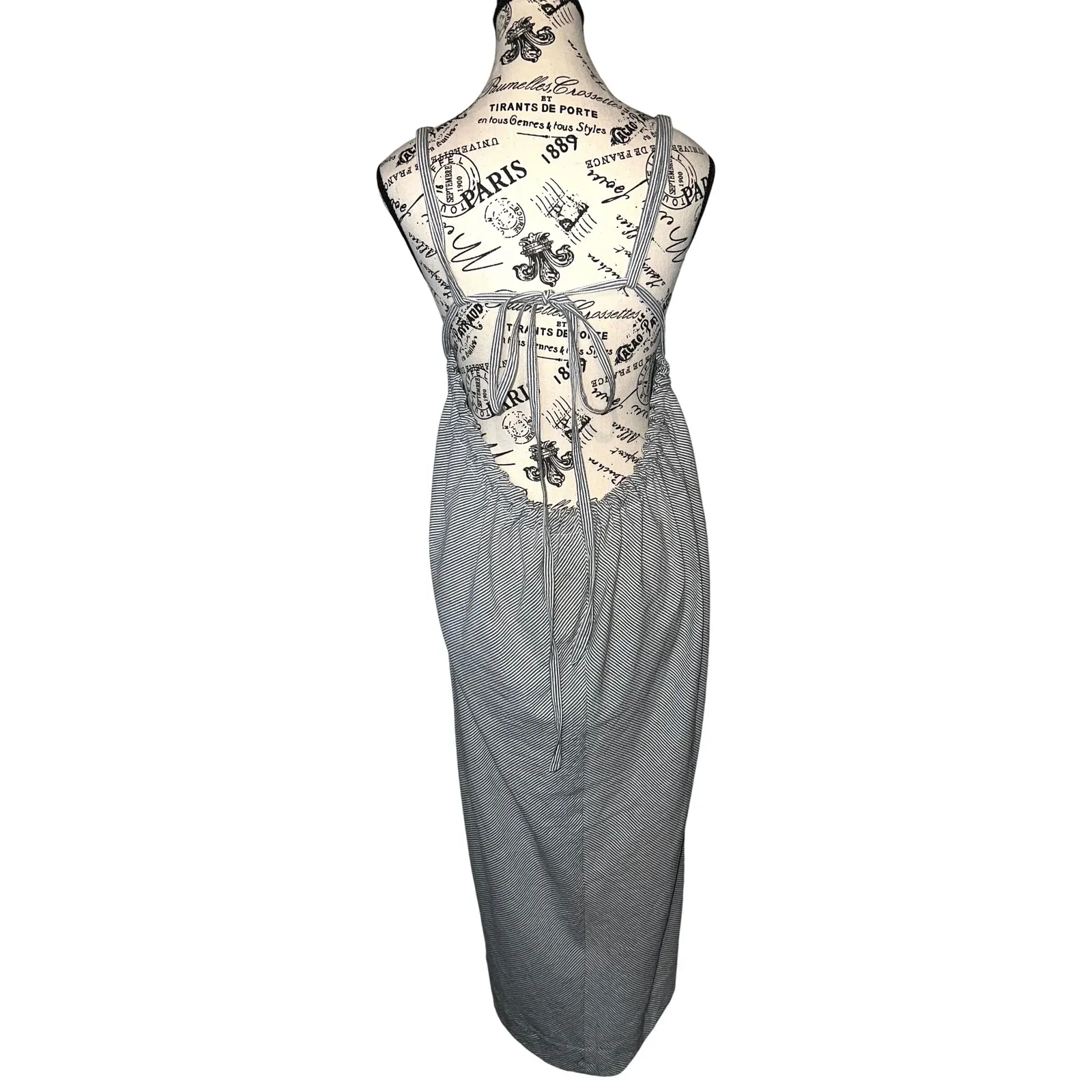 Malia‎ Mills Soirée Dress Black and White Stripe Size 4 Quiet Luxury Resort EUC - Image 2