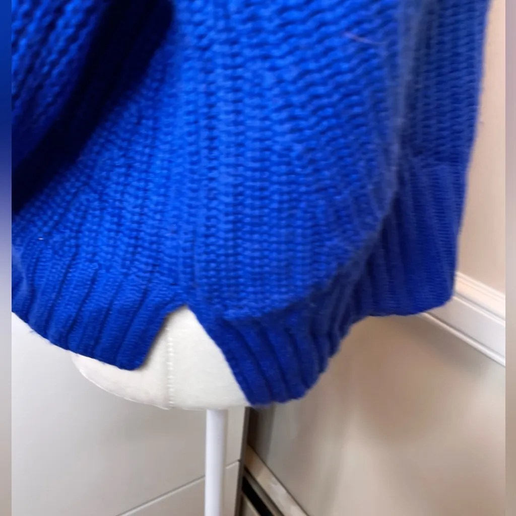 Naadam Chunky Ribbed Wool Cashmere Cropped Crewneck Sweater in Ice Blue Xs - Image 9