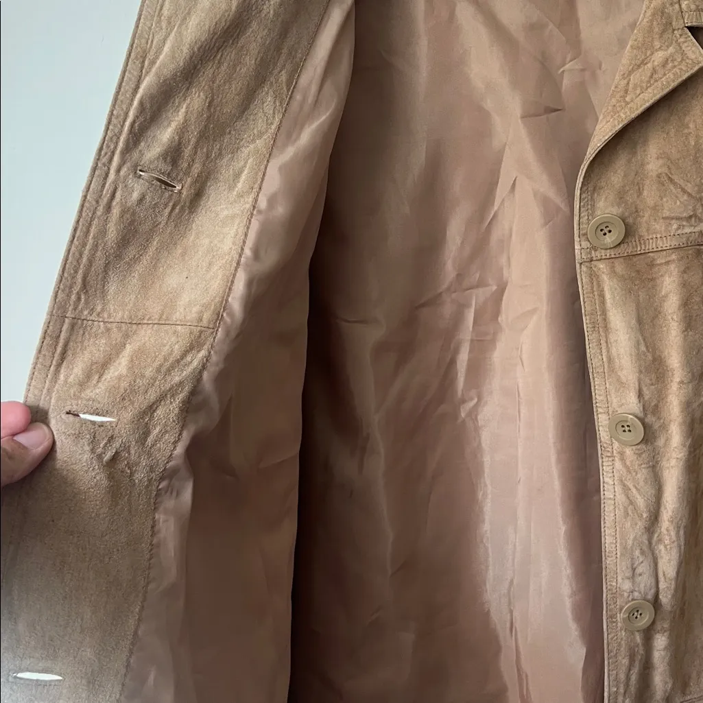 Vintage St. John’s Bay 100% Leather Jacket Camel Brown Size 1X 90s Classic - Image 7