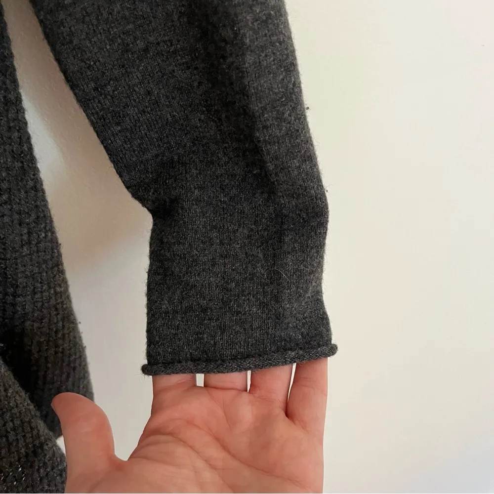 Kokun Drape Waterfall Woven Cashmere cardigan Medium Tan - Image 4