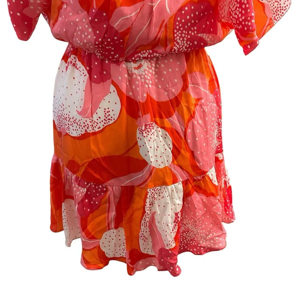 NEW Trina Turk Mahalo Dress Pink Floral Strawberry Blossom Silk Blend Size Small - Image 9