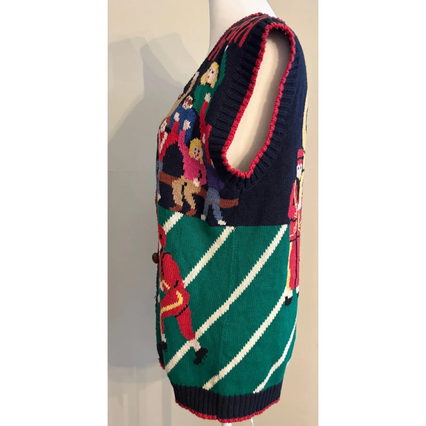 Vintage 80s/90s Eagle Eye Berek Sweater Vest Football Hand Knit Size M Size M - Image 5