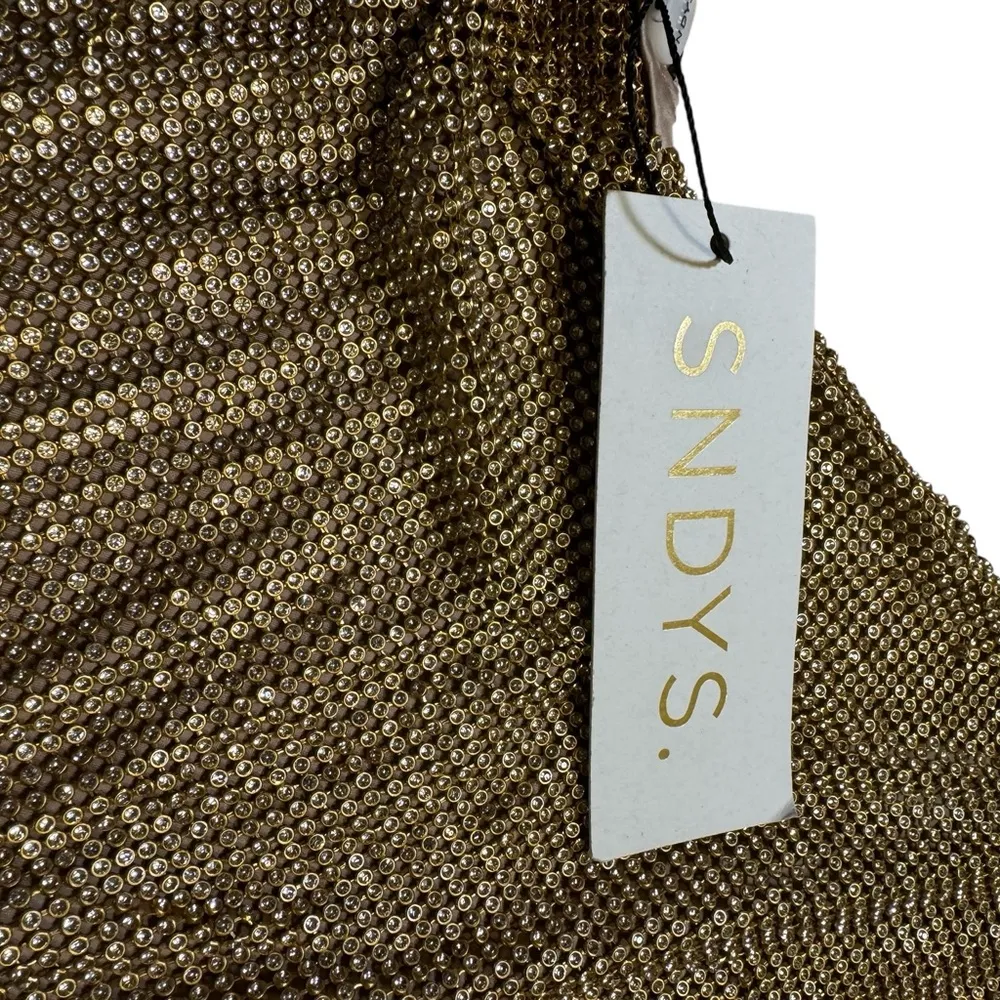 SNDYS - SUNSET DRESS GOLD BACKLESS MINI DRESS US 4 - Image 6