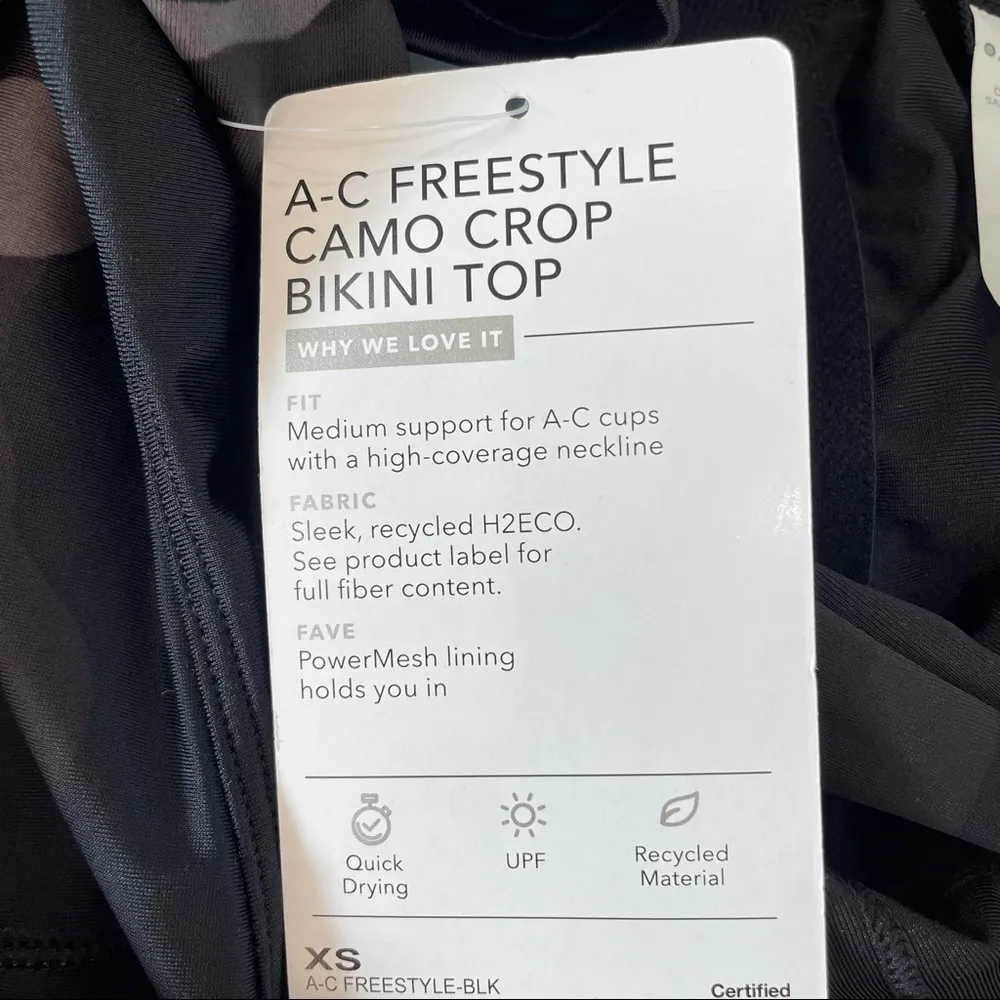 NWT Athleta A-C Freestyle Camo Crop Bikini Top Size XS - Image 10