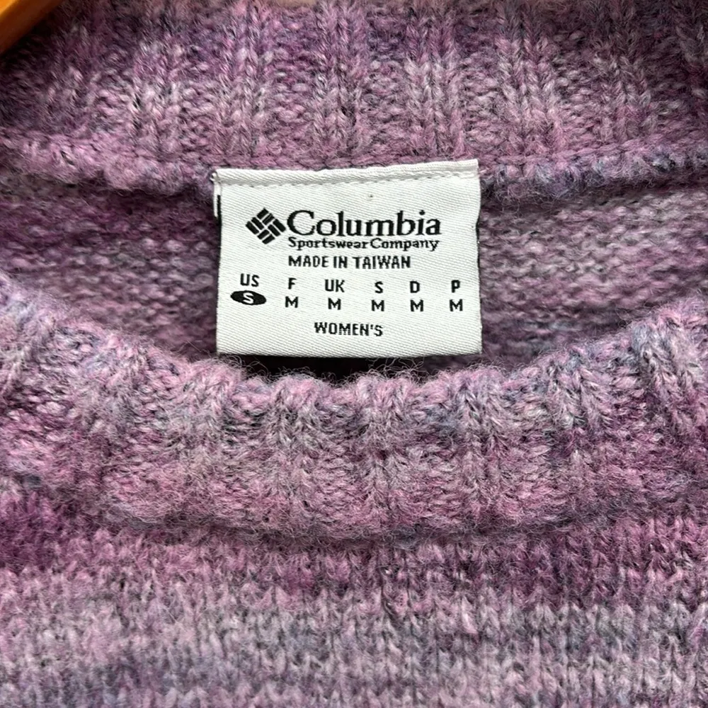 Columbia Purple Wool Blend Crewneck Sweater Small - Image 2