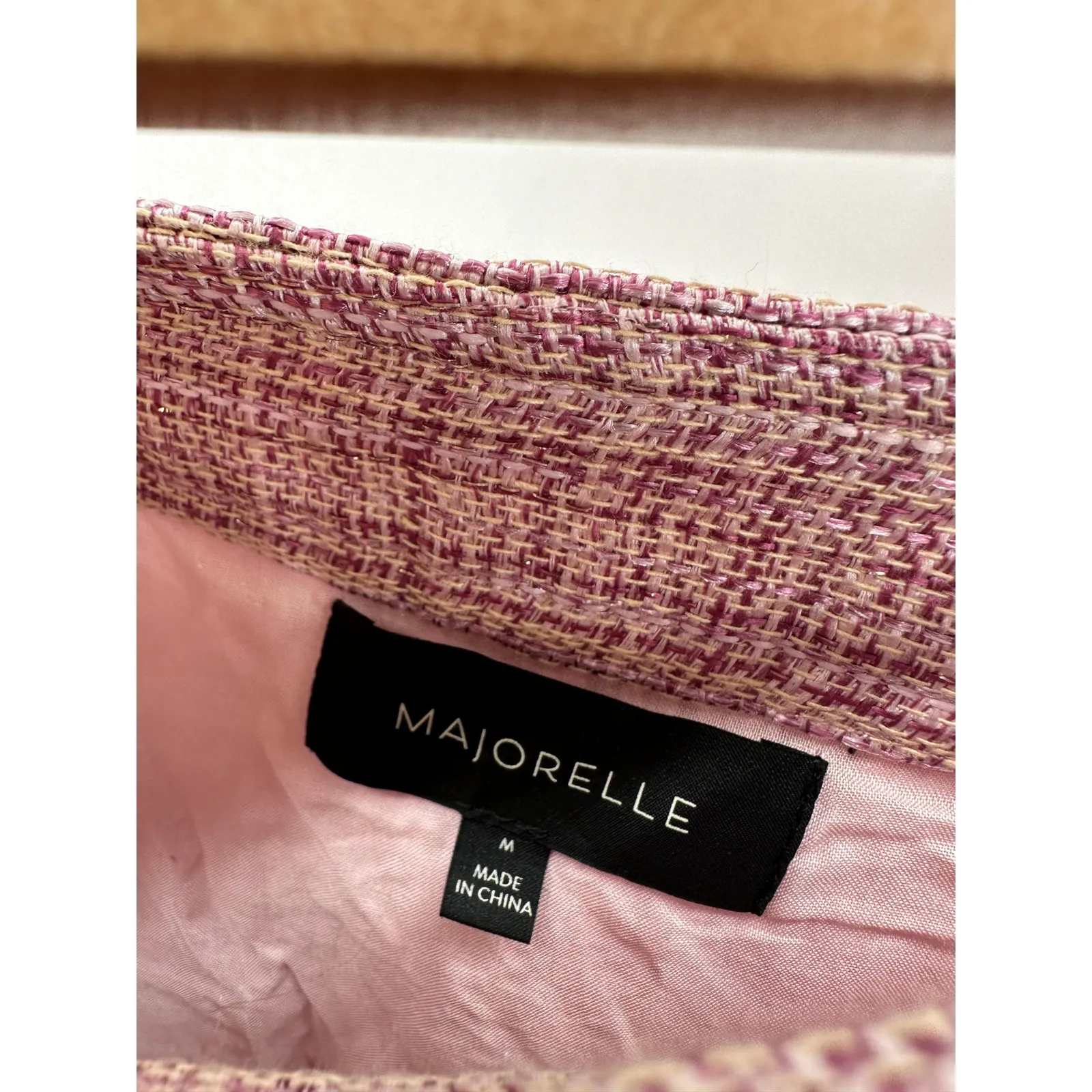 Majorelle Ariah Pink Tweed Button Front Mini Skirt Womens Size Medium - Image 6