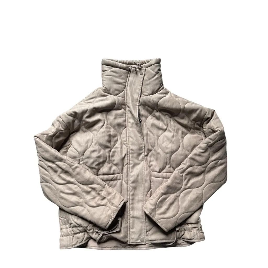 BE COOL Quilted Tan Jacket for Women S/M - Image 2