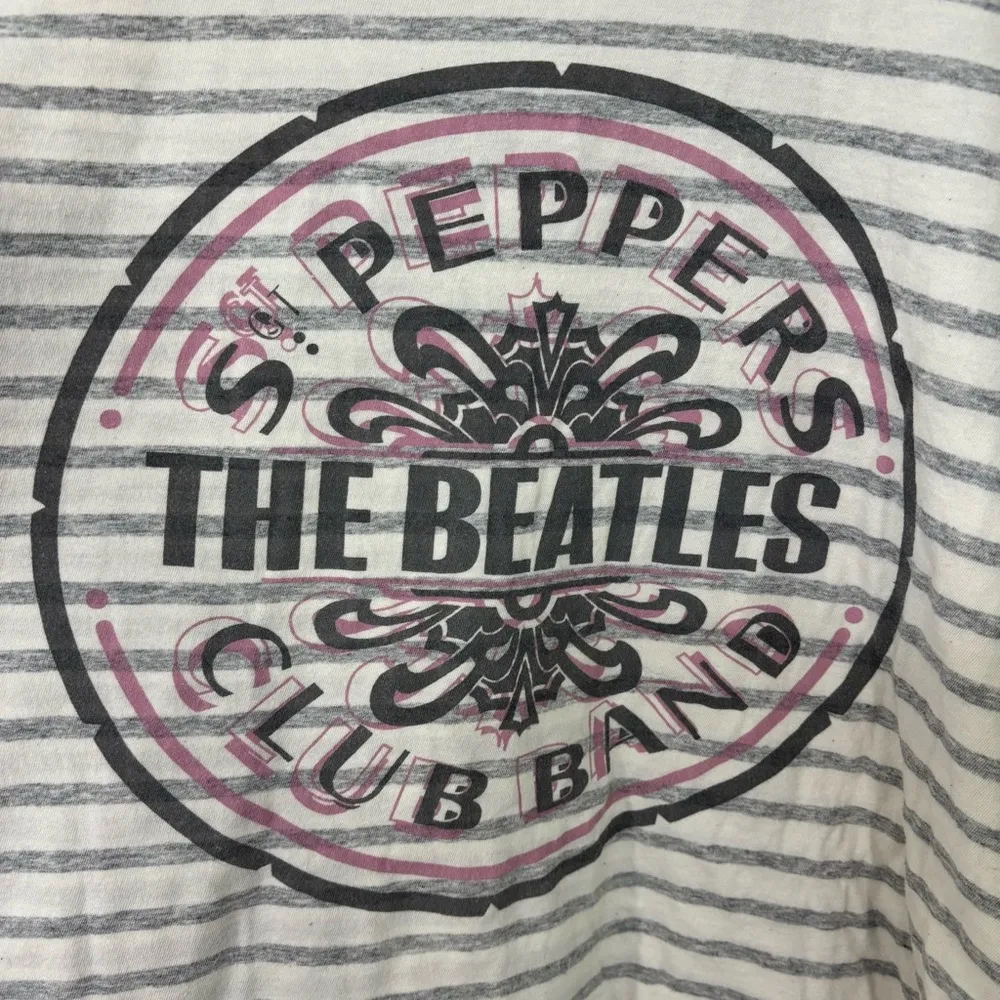 Junk Food The Beatles Striped Sleeveless Top Size XXL Gray - Image 4