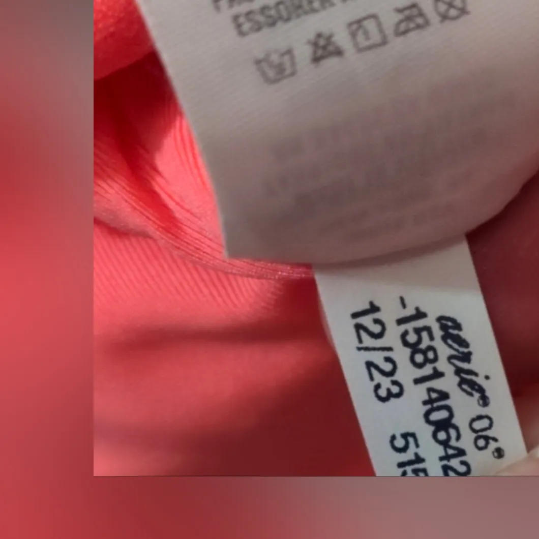 Aerie NWOT Hot Pink Ribbed Halter One Piece Swimsuit Size Large - Image 5