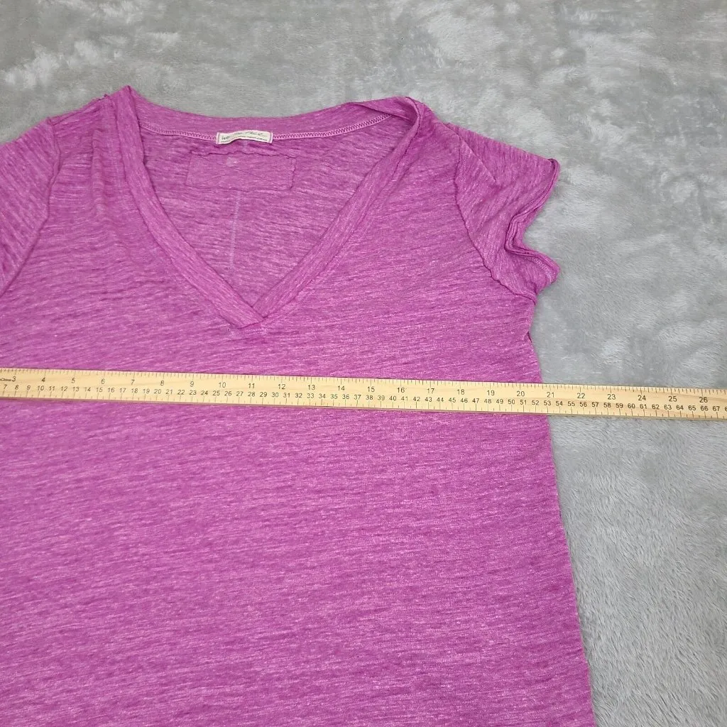We the Free Sundance‎ Slouchy T-Shirt Azalea Pink Distressed V-Neck, Size M - Image 3