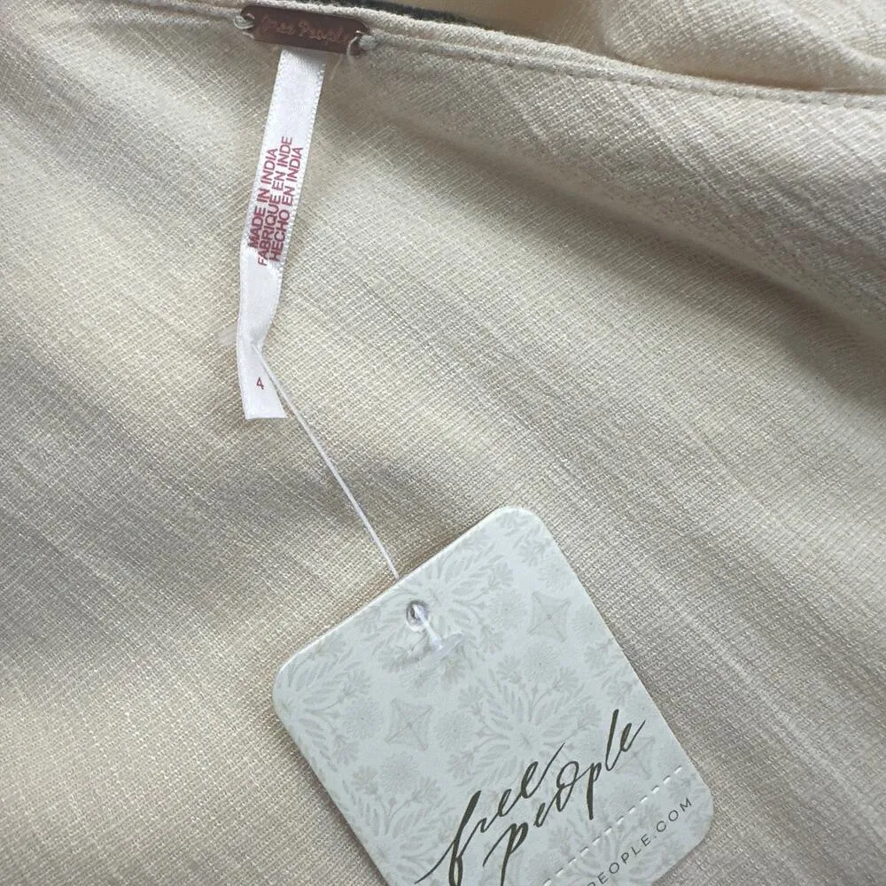 Free People Avery One Shoulder Jumpsuit Wide Leg Pockets Cream Ivory US 4 NWT - Image 15