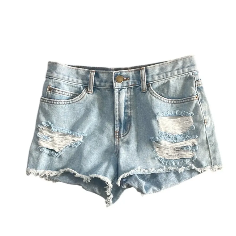 Billabong Size 25 High-Rise Distressed Denim Jean Shorts. - Image 2