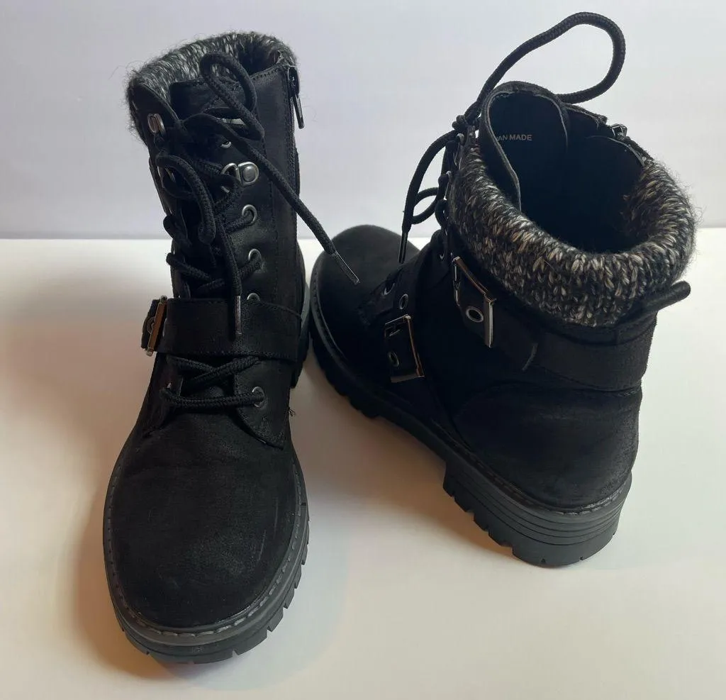 Cliffs by WHITE MOUNTAIN Black Combat Moto Boots with Buckle Details Size undefined - Image 2