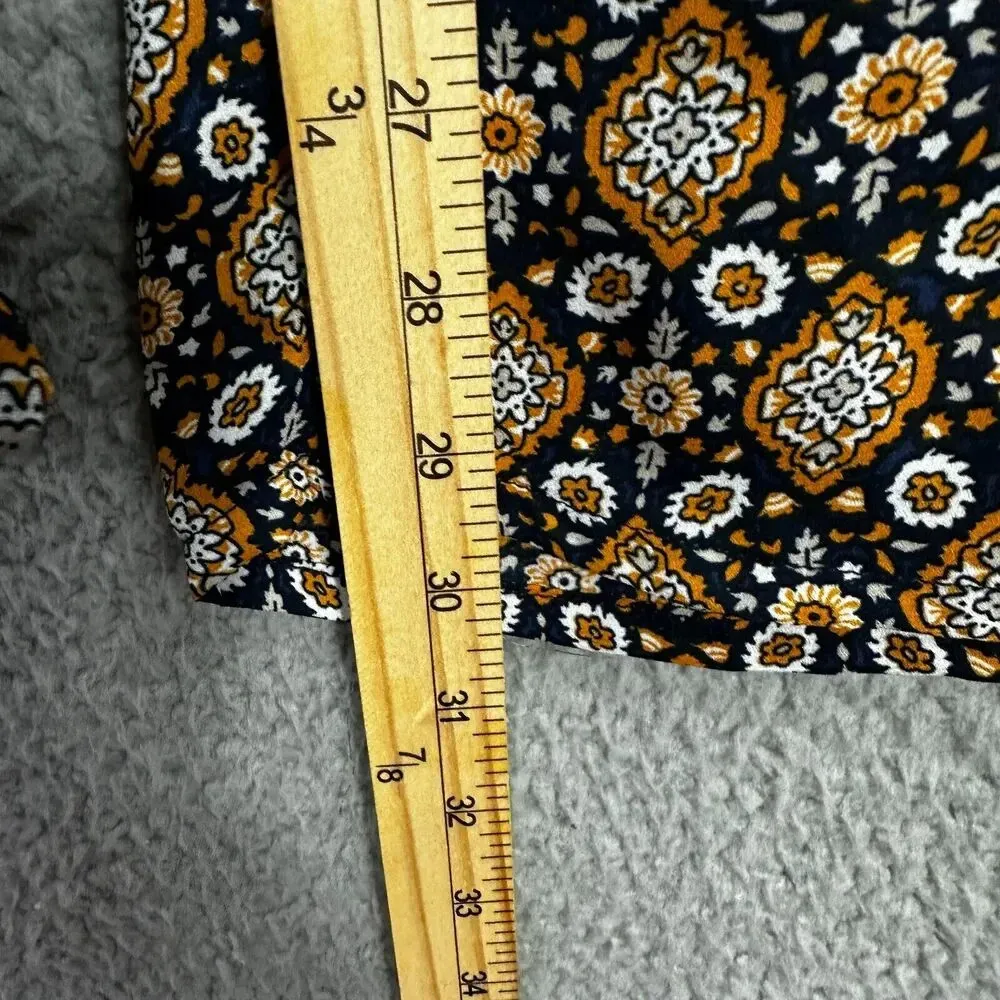 Earthbound Trading Co Pants Womens Small Brown Geometric Wide Leg Pull On Boho - Image 6