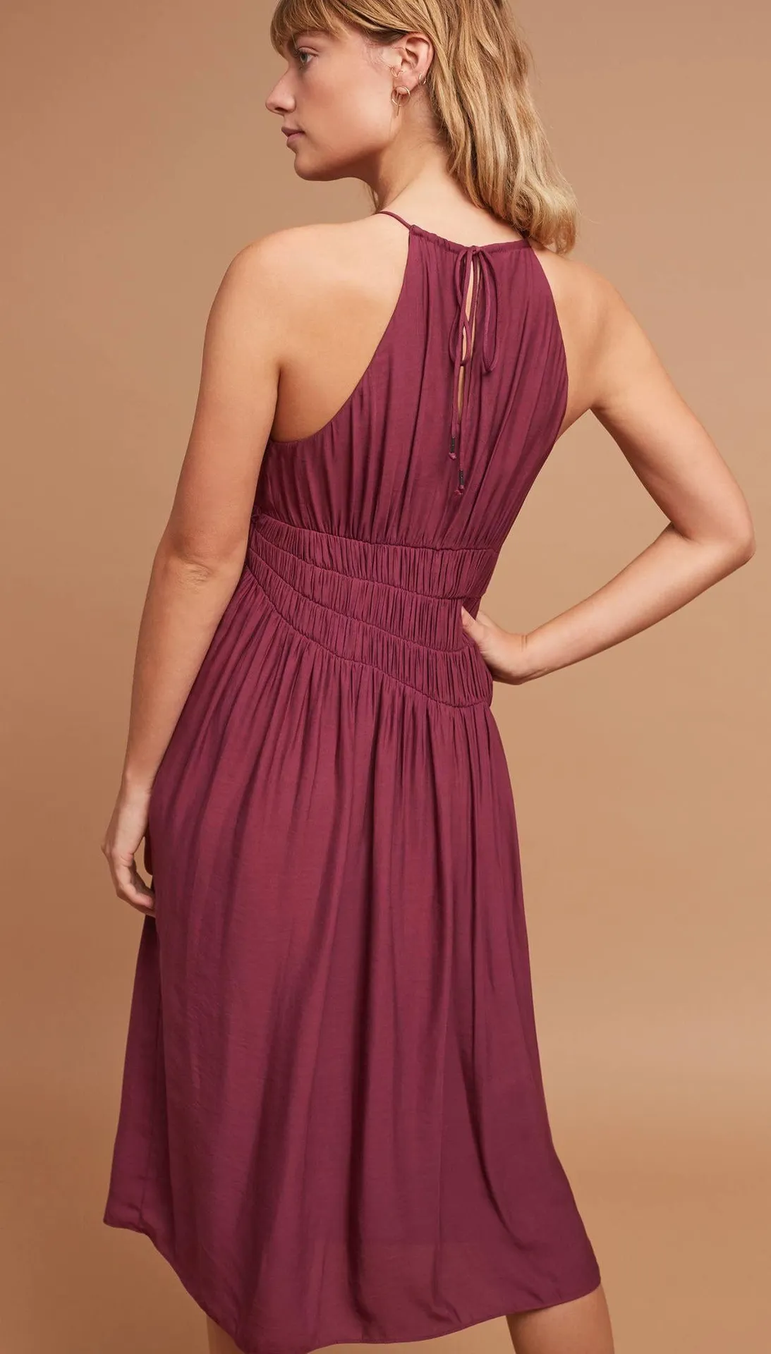 Smocked Halter Midi Dress - Image 4