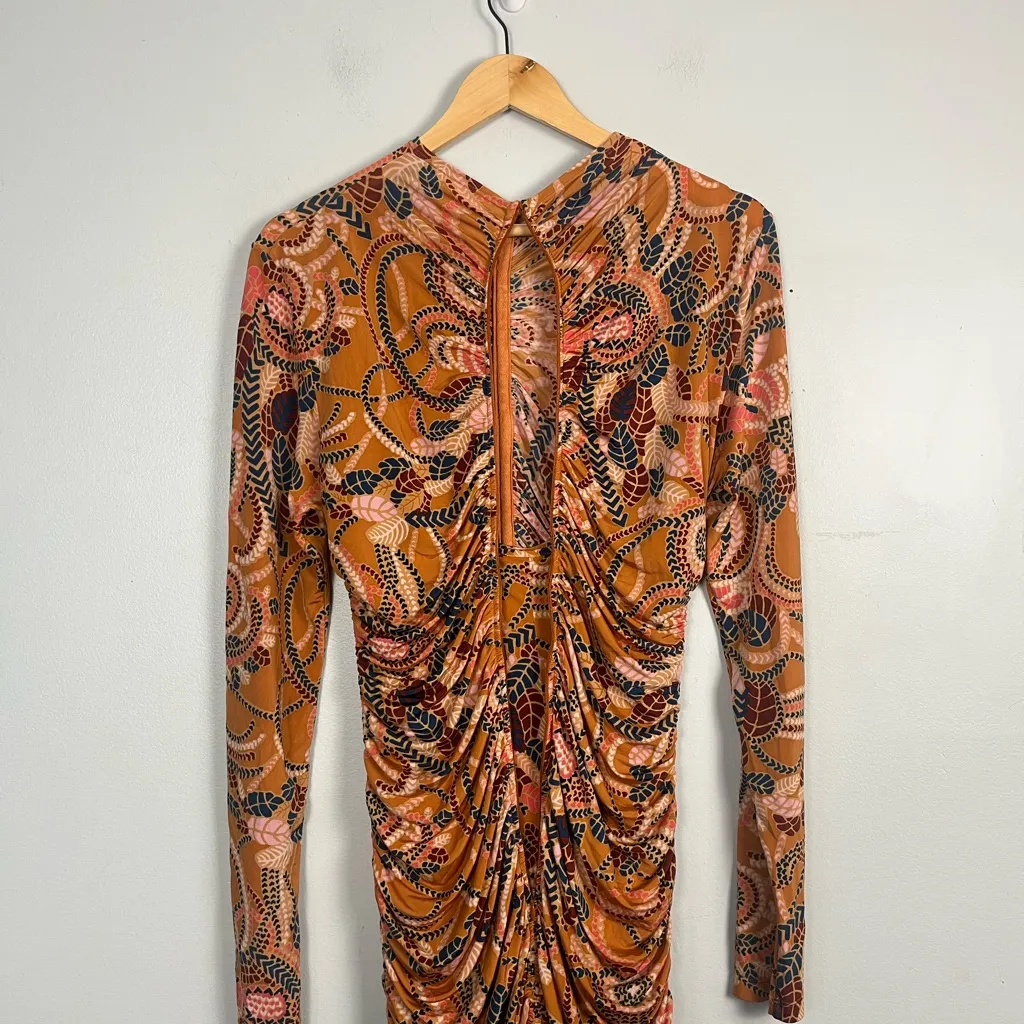 A.L.C. Ansel Ruched Bodycon Dress in clay combo size XL - Image 12